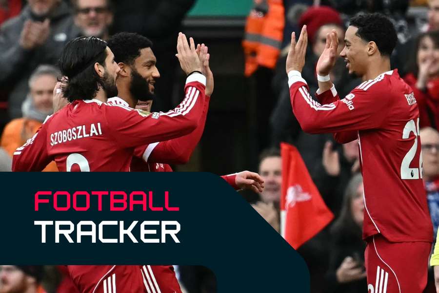 Liverpool celebrate taking the lead Liverpool celebrate taking the lead