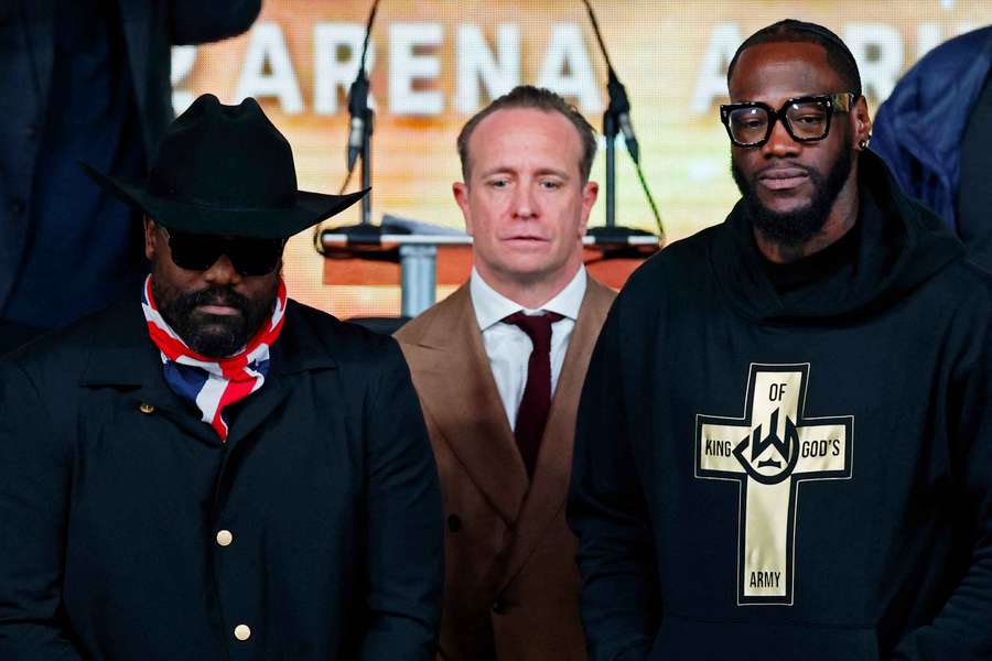 Derek Chisora i Deontay Wilder na konferencji prasowej przed walką