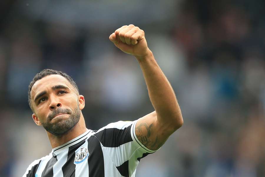 Newcastle United's English striker Callum Wilson celebrates at the end of the English Premier League football match between Newcastle United and Southampton