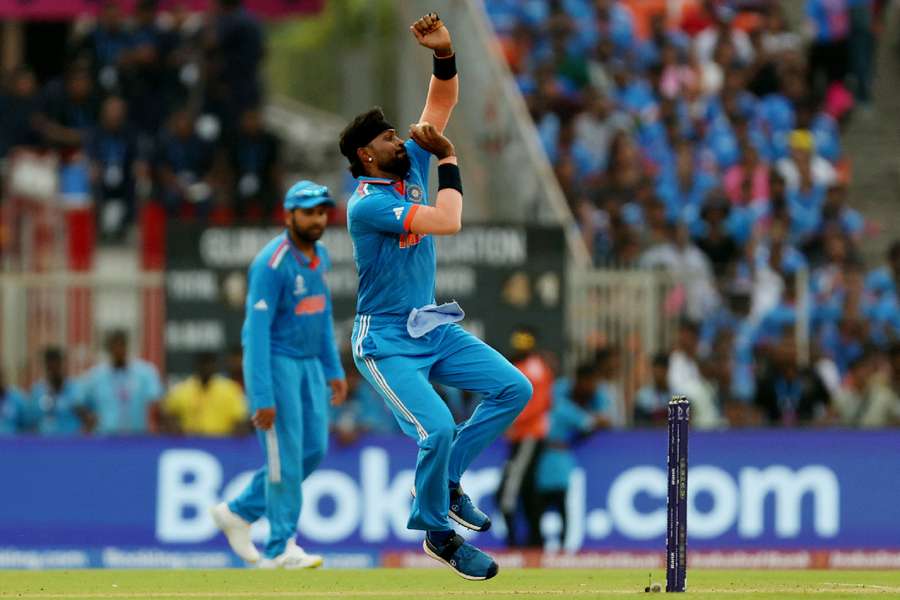 India's Hardik Pandya in action