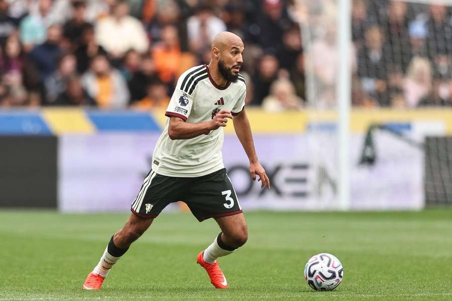 Man Utd's Noussair Mazraoui during the match vs Hull City