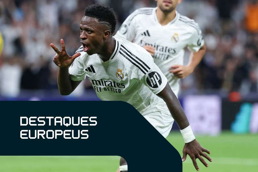 Vinicius Jr., do Real Madrid, esteve em grande forma na última jornada da Liga dos Campeões