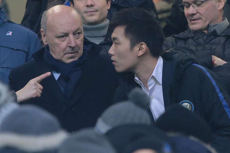 Beppe Marotta insieme al presidente dell'Inter Steven Zhang
