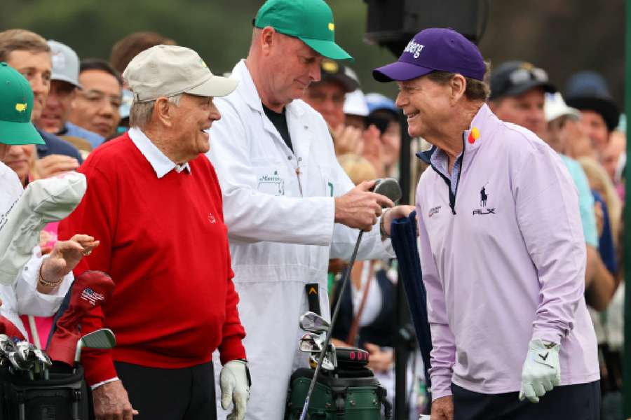 Nicklaus and Watson during the ceremonial start