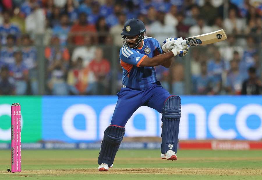 India's Sanju Samson in action
