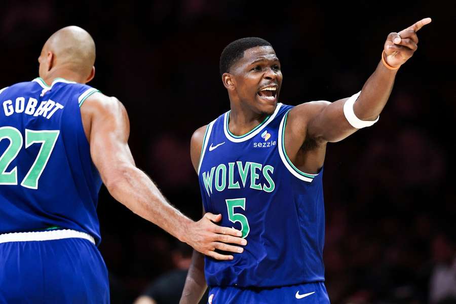 Anthony Edwards reacts during 2026-27 season opener against the Miami Heat Anthony Edwards reacts during 2026-27 season opener against the Miami Heat
