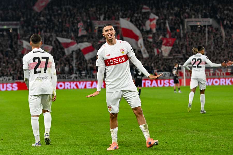 El Khannouss célébrant son but contre le Celta de Vigo le 25 septembre.