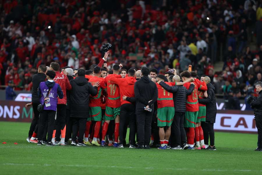 Morocco celebrate winning their AFCON semi-final, and now look at winning their second continental crown.