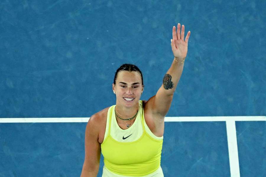 Sabalenka celebrates her victory