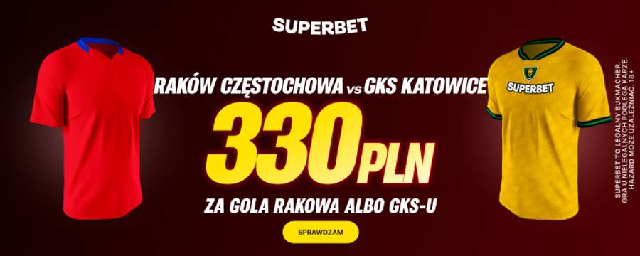 330 zł bonusu za gola Rakowa lub GKS-u 330 zł bonusu za gola Rakowa lub GKS-u