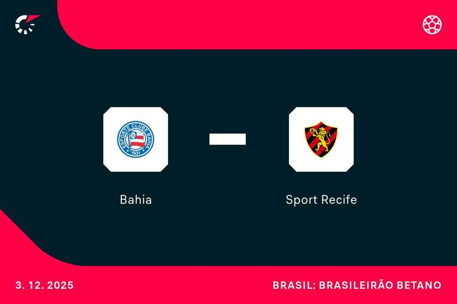 Bahia e Sport se enfrentam nesta quarta-feira (3) pelo Brasileirão