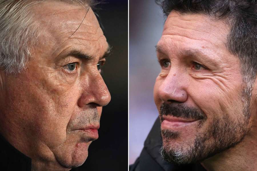 Ancelotti y Simeone, entrenadores de Real Madrid y Atlético