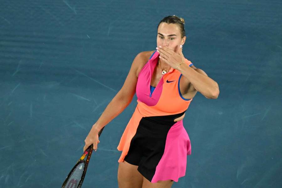 Aryna Sabalenka sărbătorește victoria