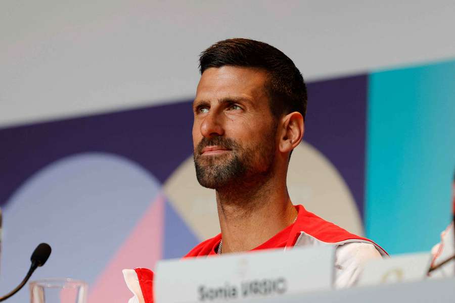 Novak Djokovic of Serbia during a press conference