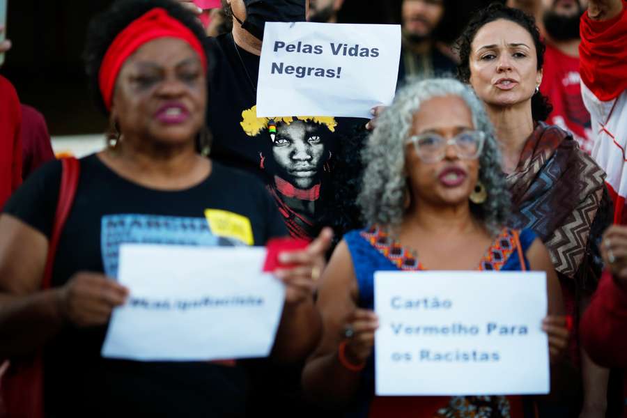 Protester i Brasilien efter den skændige behandling af Vini Jr. 