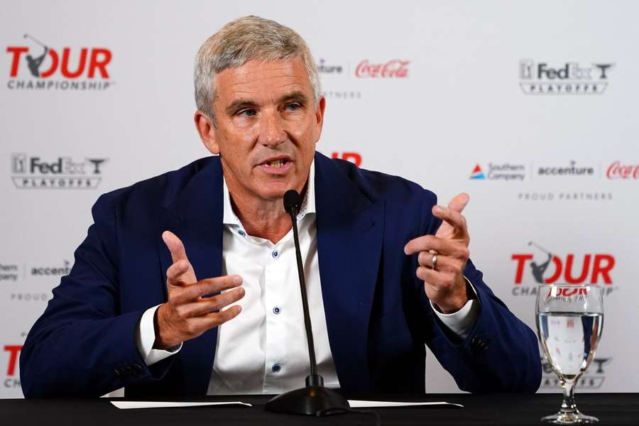 Jay Monahan tijdens de persconferentie van dinsdag 22 augustus