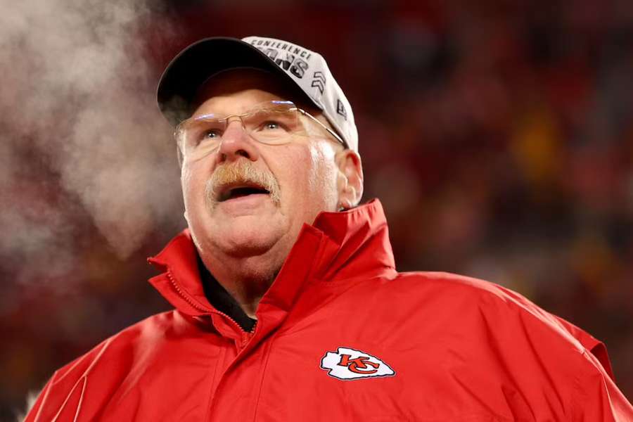 Andy Reid during a Kansas City Chiefs game