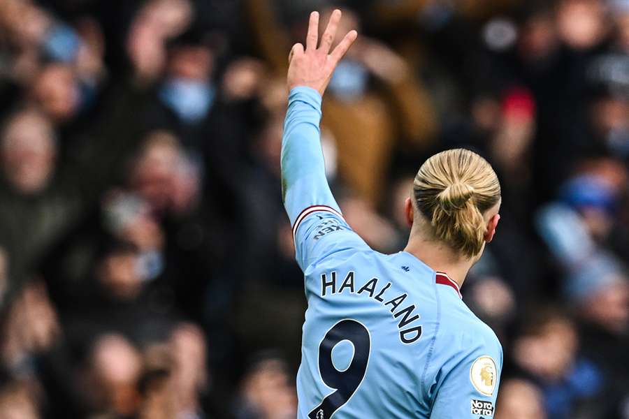 Erling Haaland bagged a hat-trick for Man City