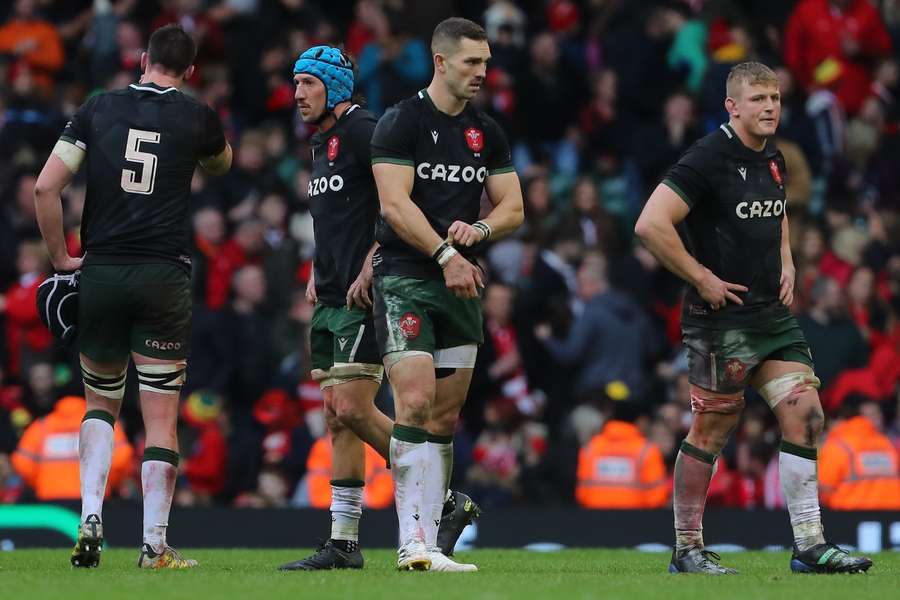 Welsh players react to their loss against Georgia