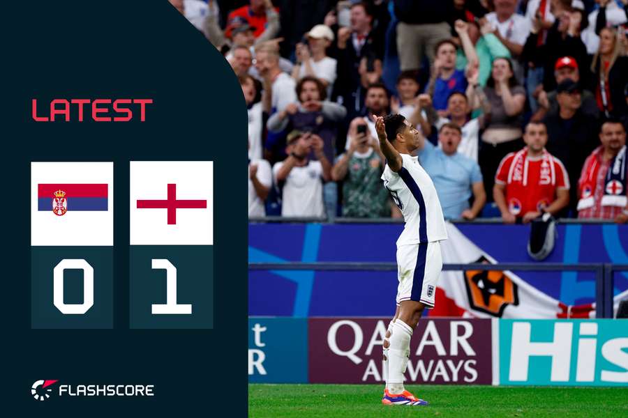 EURO 2024 Tracker: England lead Serbia in Group C clash through Bellingham  header | Flashscore.com