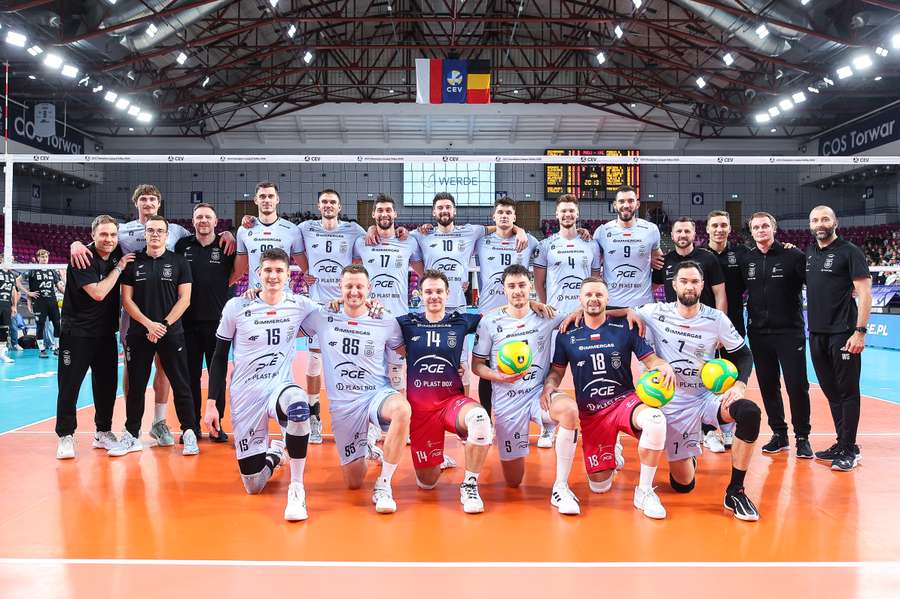 Drużyna Projektu Warszawa podczas meczu Ligi Mistrzów przeciwko Volley Haasrode Leuven