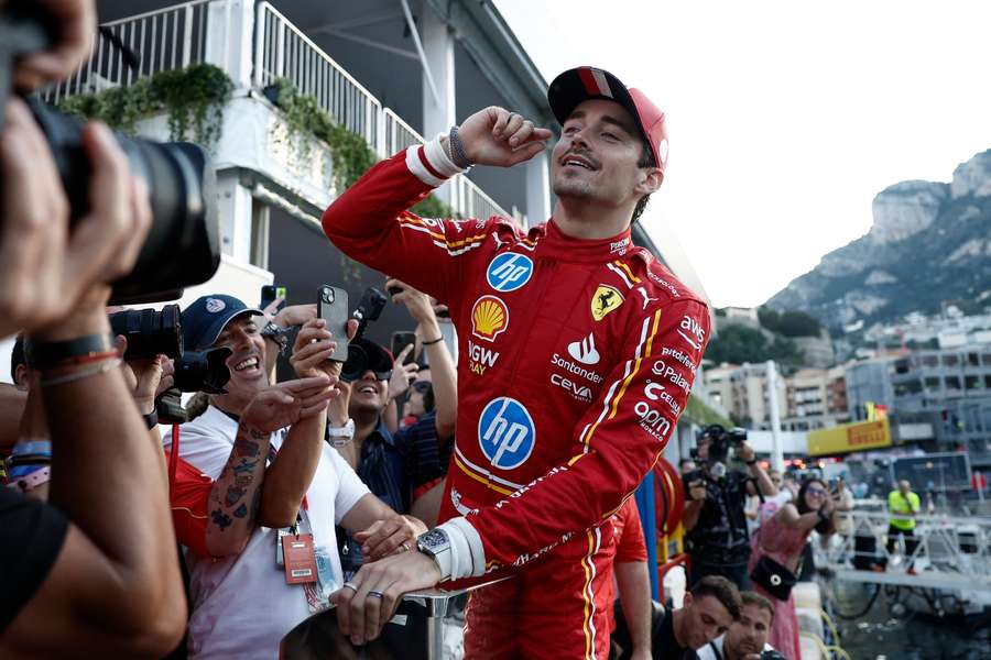 Charles Leclerc after winning his home race in Monaco