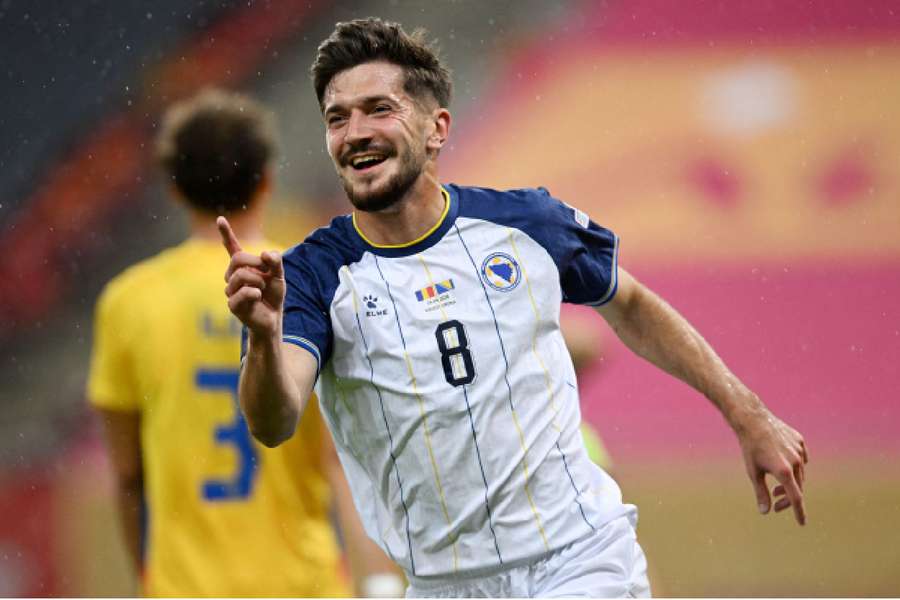 Armin Gigovic celebrates scoring