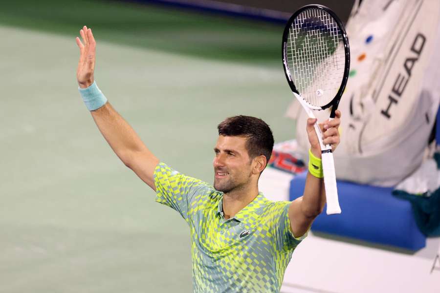 Novak Djokovic à Dubaï, après avoir battu Tallon Griekspoor ce mercredi.