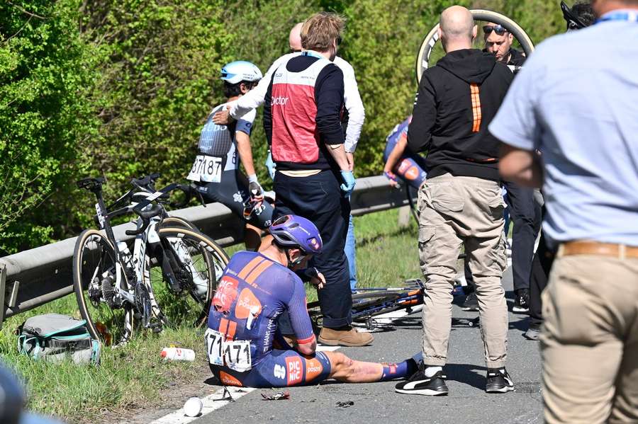 Degenkolb nach seinem Sturz auf der Flandern-Rundfahrt