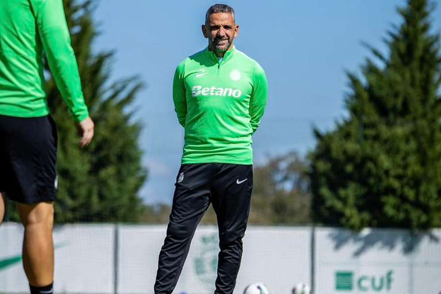 Rui Borges no treino do Sporting