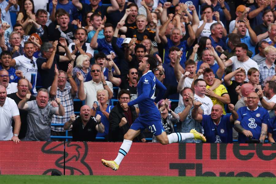 Chilwell celebrates scoring his first of the season