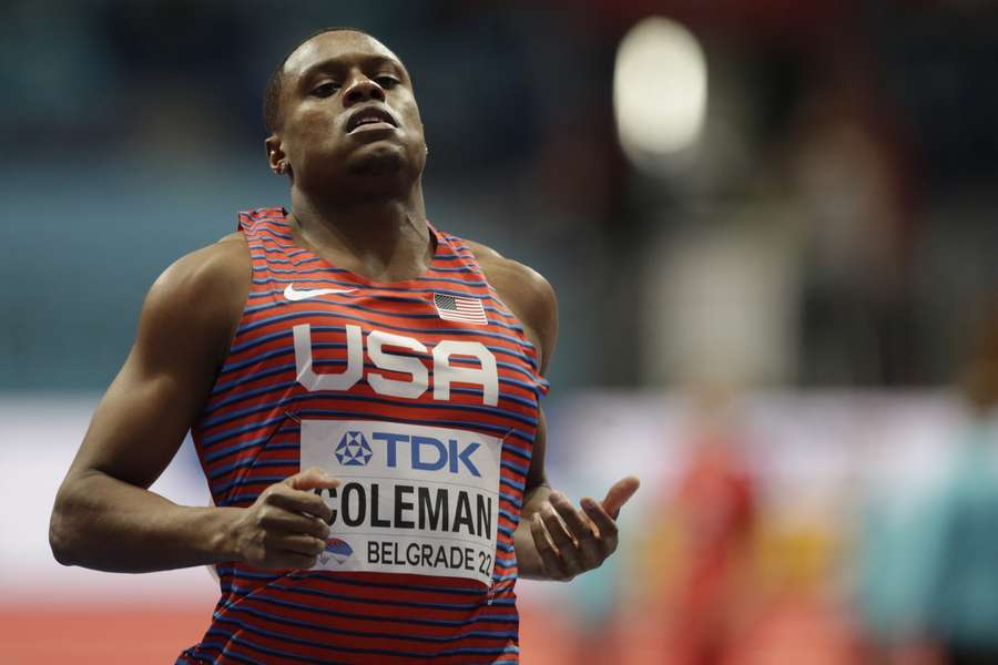 Coleman tijdens de WK indoor in 2022