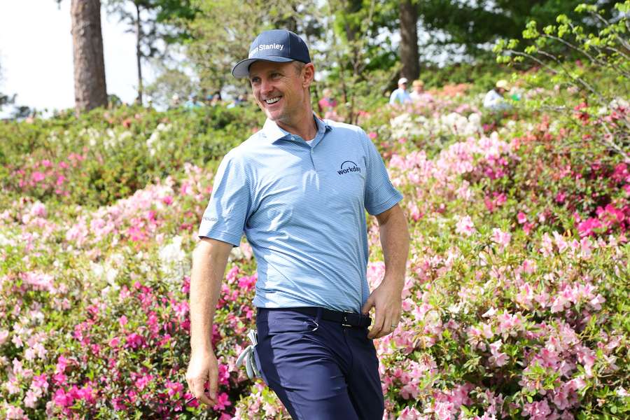 Justin Rose during a practice round at Augusta National Justin Rose during a practice round at Augusta National