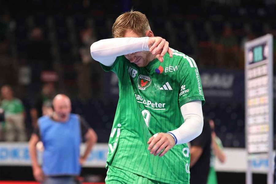 Mathias Gidsel im Spiel gegen Melsungen. Mathias Gidsel im Spiel gegen Melsungen.