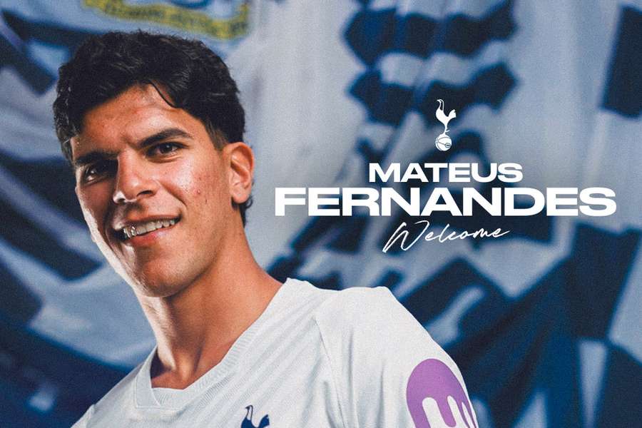 Tottenham contratou o médio Mateus Fernandes Tottenham contratou o médio Mateus Fernandes