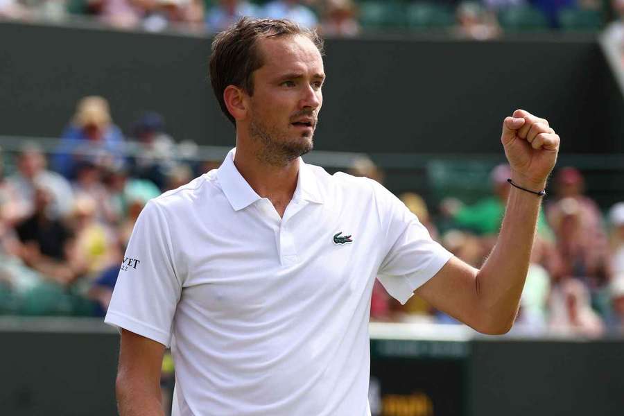 Daniil Medvedev celebrates