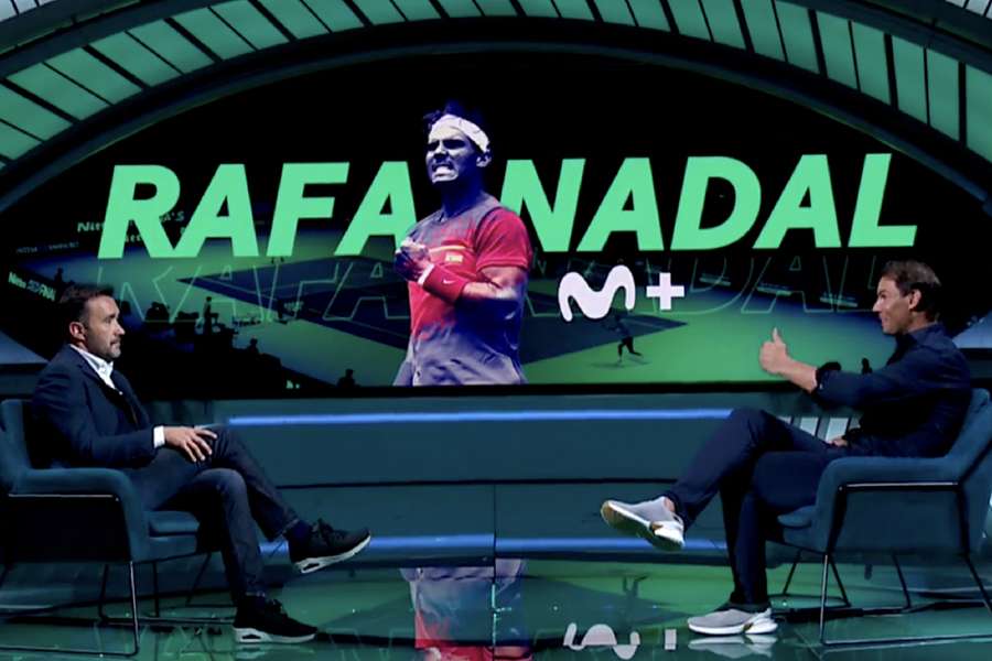 Rafa Nadal, durante la entrevista en Movistar Plus