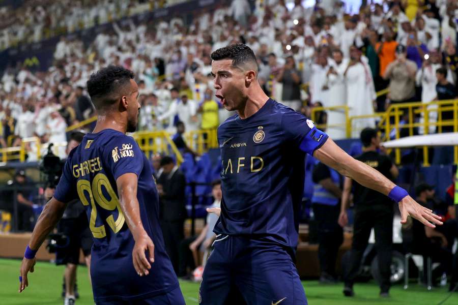 Cristiano Ronaldo sărbătorește un gol marcat pentru Al-Nassr
