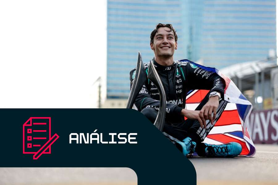 George Russell depois de vencer o Grande Prémio do Azerbaijão de 2026 George Russell depois de vencer o Grande Prémio do Azerbaijão de 2026