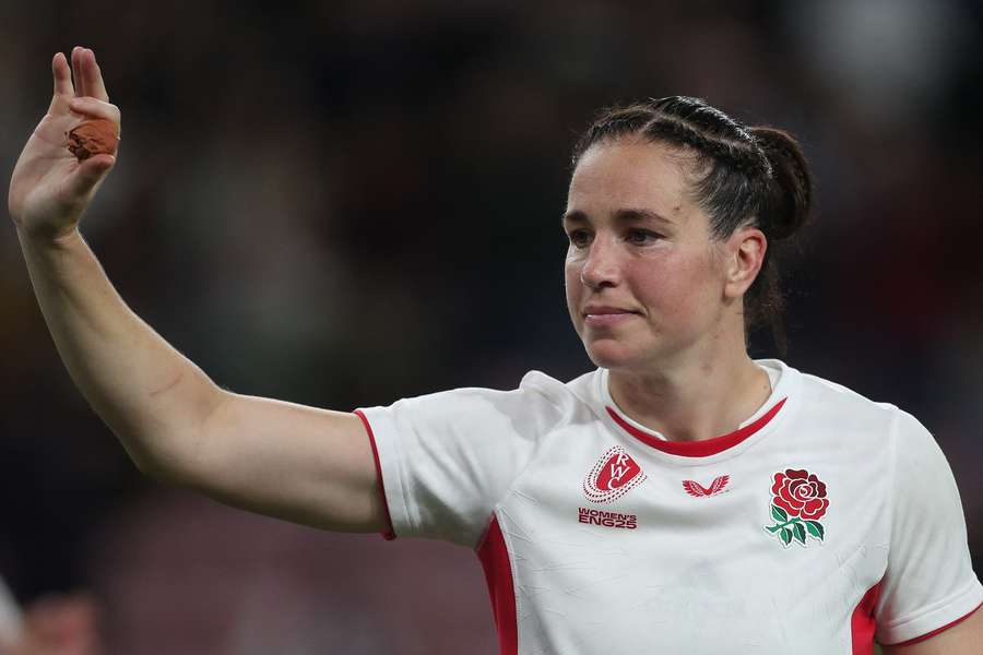 Emily Scarratt lors de la Coupe du monde 2025.