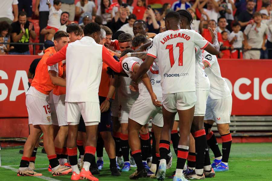 Sevilla celebrate their winner