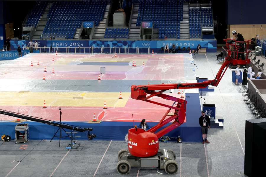 Sala de judo cu câteva zile înainte de competiție