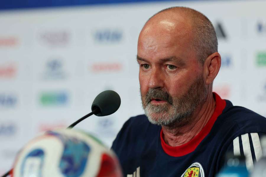 Steve Clarke speaks to the press