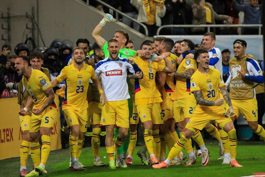 Tricolorii sărbătoresc victoria cu Austria