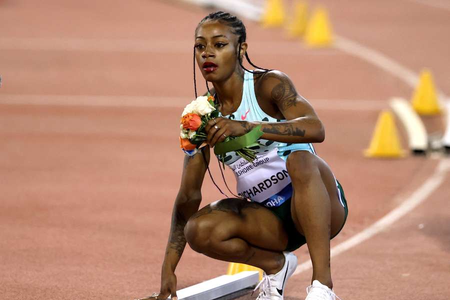 Sha'Carri Richardson set a meet record on her way to victory in Doha
