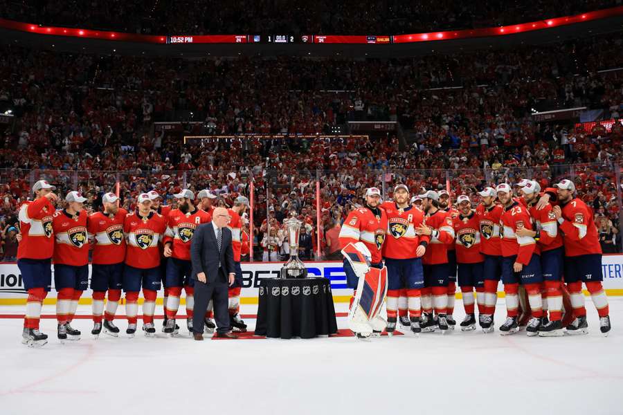 The Panthers celebrate winning the Eastern Conference Finals