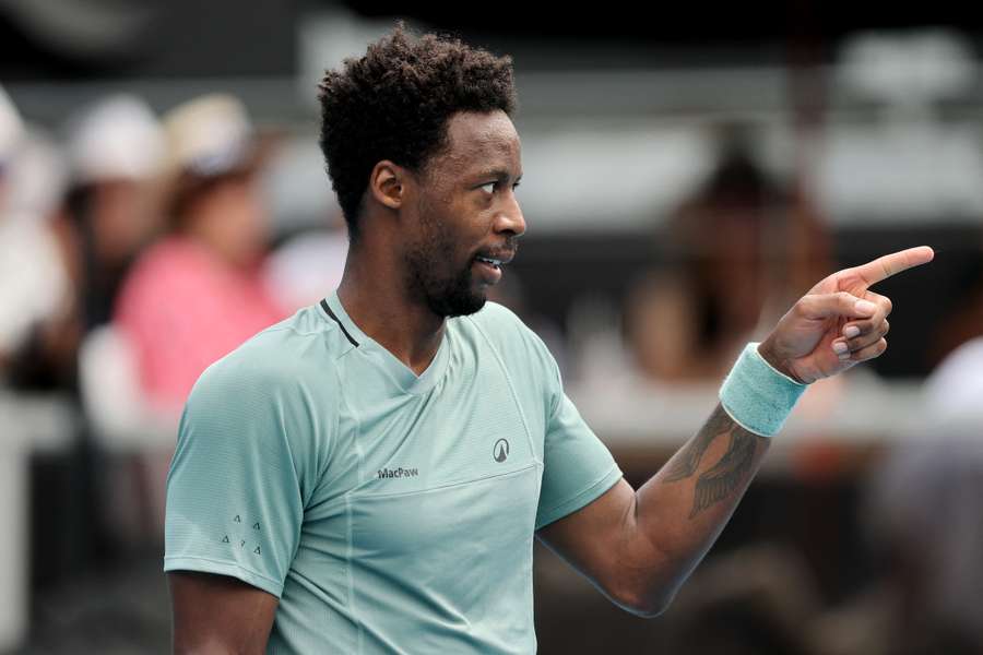 Monfils in action in Auckland