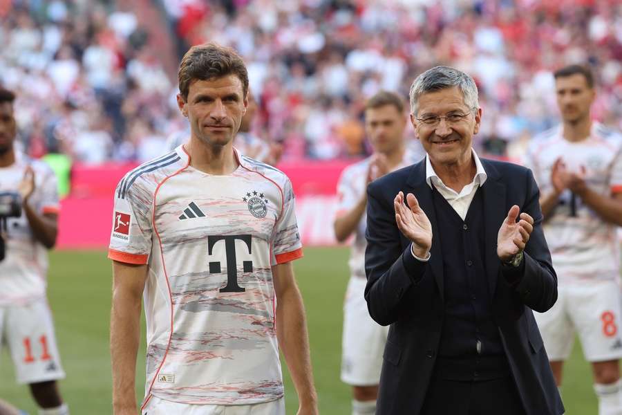 Hainer (r.) und Müller bei dessen Verabschiedung im Vorjahr