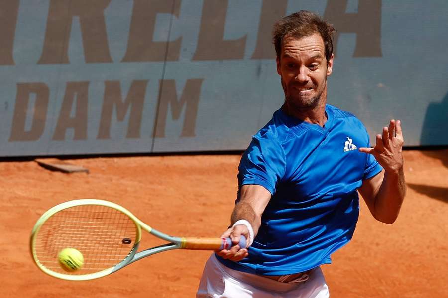 Richard Gasquet in actie tegen Lorenzo Sonego