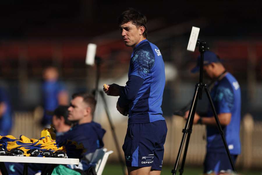 Recalled Wallabies fullback Jock Campbell at training in Sydney on Thursday.